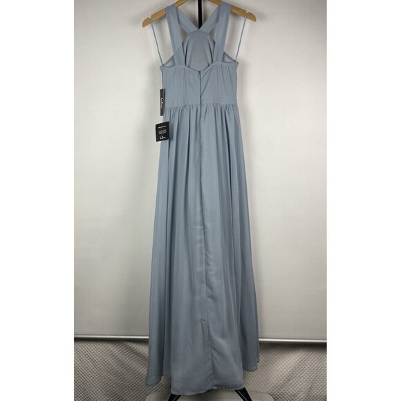 Lulu’s Light‎ Blue Air of Romance Halter Neckline Maxi Flowy Dress Size XS - Picture 6 of 11